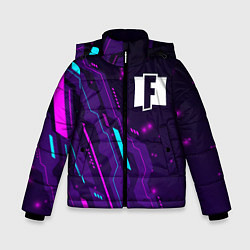 Куртка зимняя для мальчика Fortnite neon gaming, цвет: 3D-черный