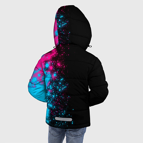 Зимняя куртка для мальчика Club Brugge - neon gradient по-вертикали / 3D-Черный – фото 4