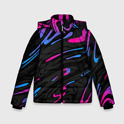 Зимняя куртка для мальчика Неоновые разводы - фиолетовый