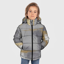 Куртка зимняя для мальчика Серо золотая абстракция, цвет: 3D-светло-серый — фото 2