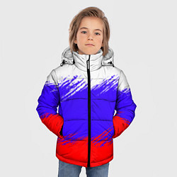 Куртка зимняя для мальчика Триколор штрихи, цвет: 3D-черный — фото 2