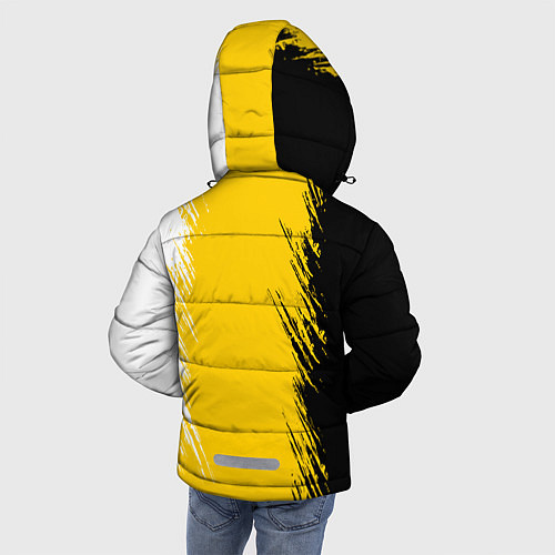 Зимняя куртка для мальчика Имперский флаг России штрихи / 3D-Черный – фото 4