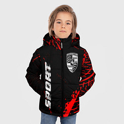 Куртка зимняя для мальчика Porsche red sport tires, цвет: 3D-черный — фото 2