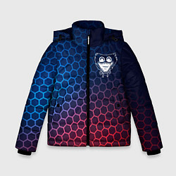 Куртка зимняя для мальчика Poppy Playtime неоновые соты, цвет: 3D-черный