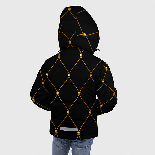 Зимняя куртка для мальчика Желтая сетка на черном / 3D-Черный – фото 4