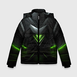 Зимняя куртка для мальчика Яркая зеленая абстрактная конструкция в стиле nvid