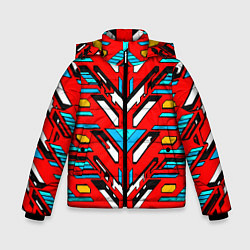 Куртка зимняя для мальчика Красно-синяя техно броня, цвет: 3D-черный
