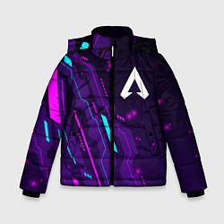 Куртка зимняя для мальчика Apex Legends neon gaming, цвет: 3D-черный