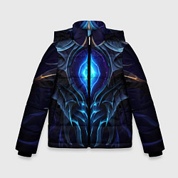 Куртка зимняя для мальчика Магическая синяя абстракция, цвет: 3D-красный