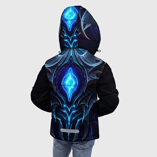 Зимняя куртка для мальчика Магическая синяя абстракция / 3D-Черный – фото 4
