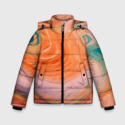 Куртка зимняя для мальчика Мраморный паттерн, цвет: 3D-черный