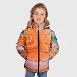 Куртка зимняя для мальчика Мраморный паттерн, цвет: 3D-черный — фото 2