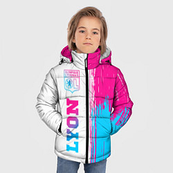 Куртка зимняя для мальчика Lyon neon gradient style по-вертикали, цвет: 3D-черный — фото 2