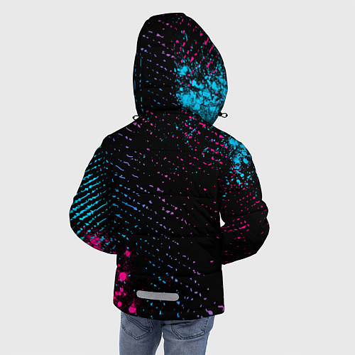 Зимняя куртка для мальчика Lyon - neon gradient вертикально / 3D-Черный – фото 4