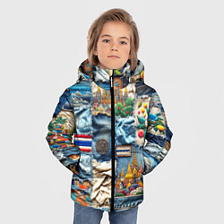 Куртка зимняя для мальчика Пэчворк из Тайланда, цвет: 3D-красный — фото 2