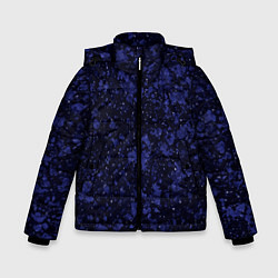 Куртка зимняя для мальчика Тёмно-синий космический абстракция, цвет: 3D-черный
