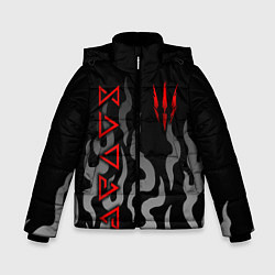 Куртка зимняя для мальчика Ведьмак- языки пламени, цвет: 3D-светло-серый
