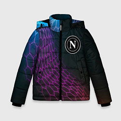 Куртка зимняя для мальчика Napoli футбольная сетка, цвет: 3D-черный