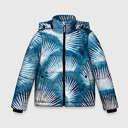 Куртка зимняя для мальчика Японский шибори абстракция, цвет: 3D-черный