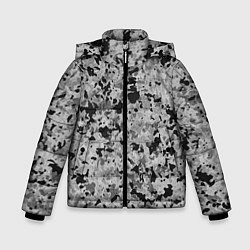 Куртка зимняя для мальчика Чёрно-серый абстракция пятна, цвет: 3D-черный