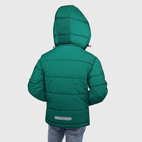 Зимняя куртка для мальчика Градиент нефритовый зелёный / 3D-Светло-серый – фото 4