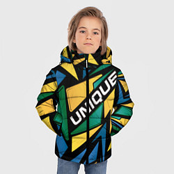 Куртка зимняя для мальчика Разноцветный геометрический узор - уникальный, цвет: 3D-светло-серый — фото 2