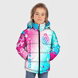 Куртка зимняя для мальчика Club Brugge neon gradient style вертикально, цвет: 3D-черный — фото 2