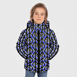 Куртка зимняя для мальчика Чёрно-синий паттерн конструкция, цвет: 3D-светло-серый — фото 2