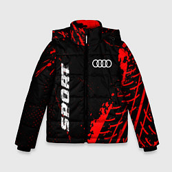 Куртка зимняя для мальчика Audi red sport tires, цвет: 3D-черный