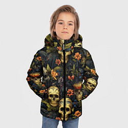 Куртка зимняя для мальчика Осень и черепа, цвет: 3D-красный — фото 2