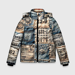 Куртка зимняя для мальчика Пэчворк Tokyo and US, цвет: 3D-черный