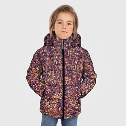 Куртка зимняя для мальчика Драгоценный фиолетово-медный абстракция, цвет: 3D-черный — фото 2