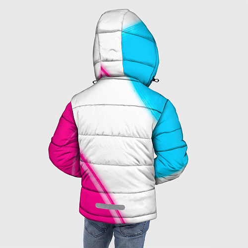 Зимняя куртка для мальчика Juventus neon gradient style вертикально / 3D-Черный – фото 4