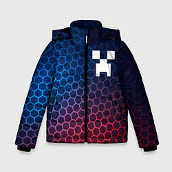Зимняя куртка для мальчика Minecraft неоновые соты