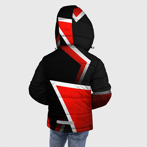 Зимняя куртка для мальчика Honda - красные треугольники / 3D-Черный – фото 4