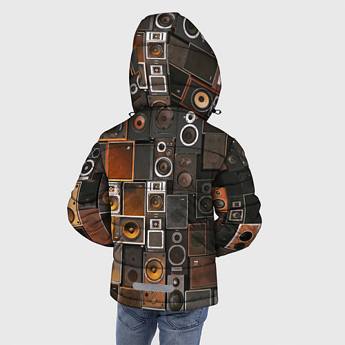 Зимняя куртка для мальчика Винтажные колонки / 3D-Черный – фото 4