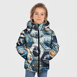 Куртка зимняя для мальчика Пэчворк с авиацией, цвет: 3D-черный — фото 2