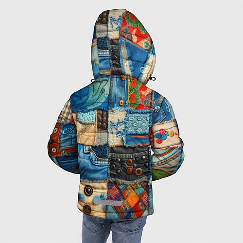 Зимняя куртка для мальчика Vanguard denim patchwork - ai art / 3D-Светло-серый – фото 4