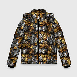 Куртка зимняя для мальчика Золото и серебро броня, цвет: 3D-красный