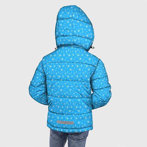 Зимняя куртка для мальчика Голубой со звёздочками / 3D-Черный – фото 4