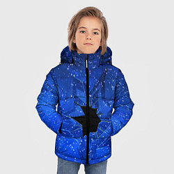 Куртка зимняя для мальчика Расколотое стекло - звездное небо, цвет: 3D-черный — фото 2