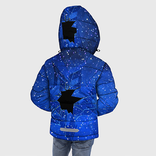 Зимняя куртка для мальчика Расколотое стекло - звездное небо / 3D-Черный – фото 4