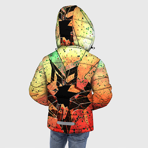 Зимняя куртка для мальчика Кислотное разбитое стекло / 3D-Черный – фото 4