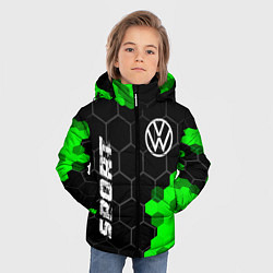 Куртка зимняя для мальчика Volkswagen green sport hexagon, цвет: 3D-черный — фото 2