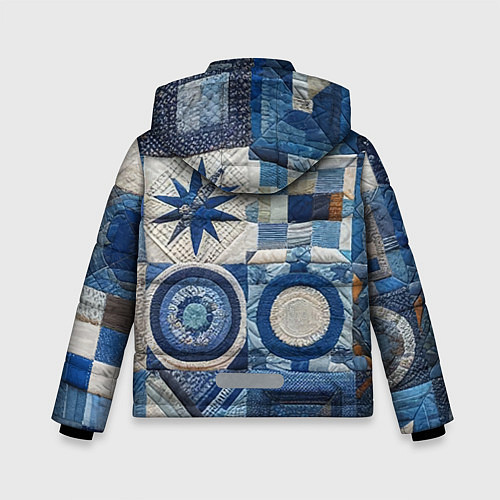 Зимняя куртка для мальчика Denim patchwork - ai art / 3D-Светло-серый – фото 2