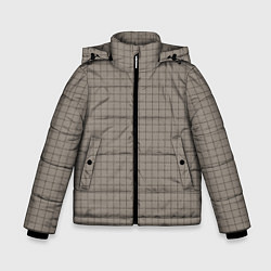 Куртка зимняя для мальчика Серый бежевый в клетку, цвет: 3D-черный
