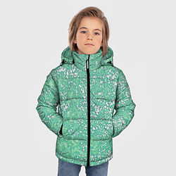 Куртка зимняя для мальчика Текстура изумрудный, цвет: 3D-черный — фото 2