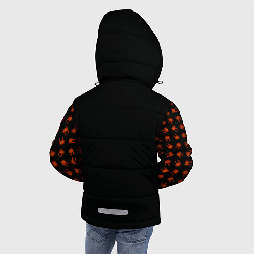 Зимняя куртка для мальчика Крабики на черном фоне / 3D-Черный – фото 4