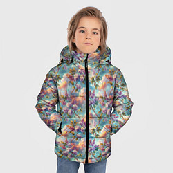 Куртка зимняя для мальчика Объемная сирень паттерн, цвет: 3D-красный — фото 2