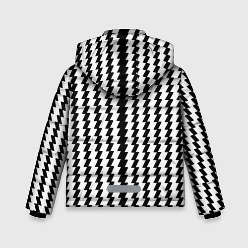 Зимняя куртка для мальчика Чёрно-белые вертикальные полосы / 3D-Светло-серый – фото 2
